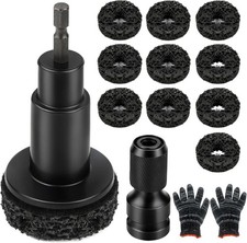 Wheel Hub Cleaning Kit w/ 10 Pads for Drill  1/2 Impact Rust Removal for Cars.