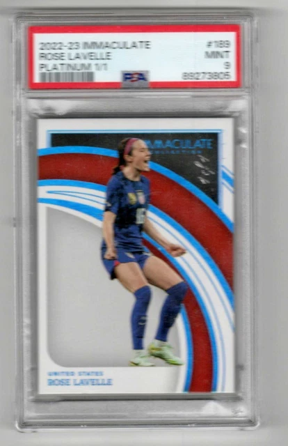 2022-23 Immaculate Collection Rose Lavelle Platnumn PSA TRUE ONE OF ONE Grade 9