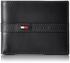 Tommy Hilfiger Black Men's Leather Credit Card ID Wallet Billfold 31TL22X062