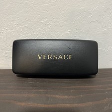 Versace Hard Eyeglass Case Black Gold Logo Sunglasses Shell Clamshell with Cloth