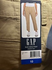 GAP slim ankle pant NWT Size 10 Tan Beige Khaki New 10 gap