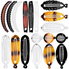 18 Pieces Banana Hair Clips Classic Clincher Combs Ponytail Hair Comb Fishtai...