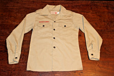 Boy Scouts of America BSA Youth Shirt Tan Medium  No Size Tag Removed Patches