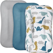 Newwiee 3 Pcs Muslin Baby Lounger Cover Organic Cotton Blue, Grey, White