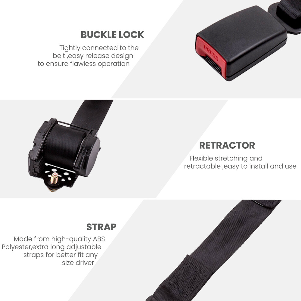 Cintura Sicurezza Automatica Cintura Di Sicurezza Universale A 3 Punti Automatica - Lunghezza 3730 Mm - Certificazione E24 - Regolabile Cintura Di Sicurezza Auto