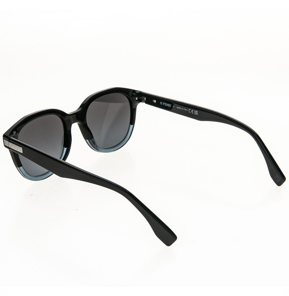 FENDI ESSENTIAL 40092 Black Blue Logo Print Unisex Round