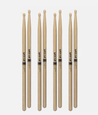 4-Pack TX5BW Promark Hickory Drumsticks 5B  Wood Tip TX5BW-4P