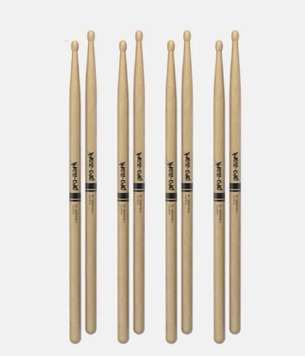 4-Pack Promark Hickory Drumsticks - 5B - Wood Tip - TX5BW
