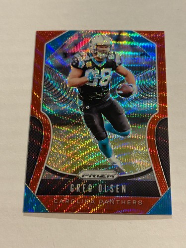 2019 Panini Prizm Greg Olsen 39/149 Red Ruby Wave Panthers SP
