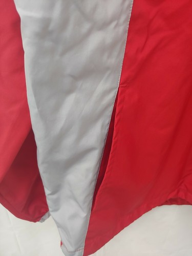 Vtg Red Gray Nylon Jacket Small Water Repellant Windbreaker Rain  - Picture 3 of 6