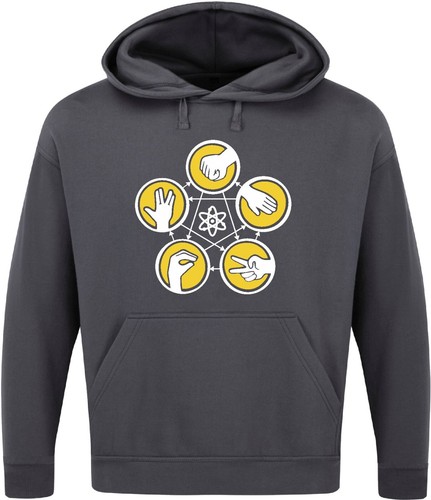 ROCK PAPER SCISSORS LIZARD SPOCK HOODIE lustig Big Bang Theory inspiriert Geek Nerd - Bild 4 von 17