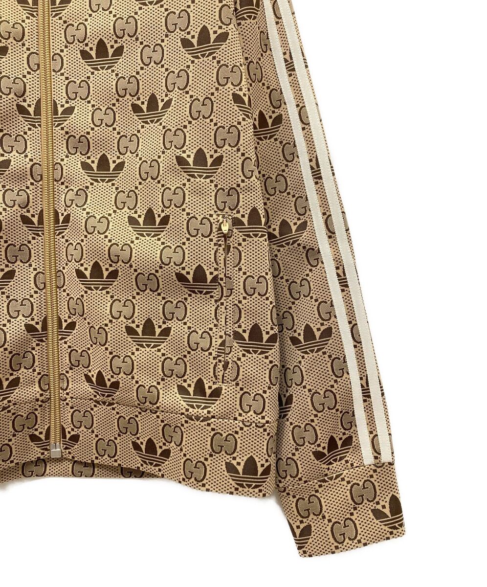 GUCCI adidas GG Trefoil Zip Jacket Track Brown Size M Used GUCCI adidas GG Trefoil Zip Jacket Track Brown Size M Used