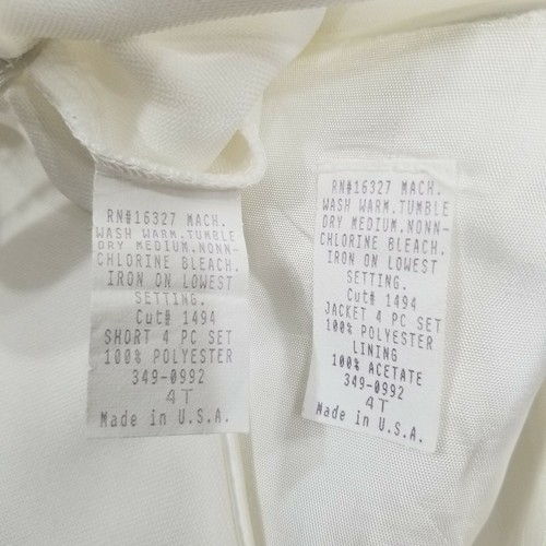 Toddler Boys White Suit Vintage Knickers Outfit Christening Baptism Wedding 4T - Picture 7 of 12