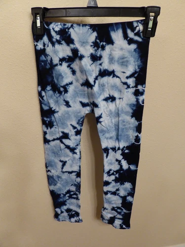 MInt Tie Dye Capri Tights Running Yoga One Size Sorbtek Soft Bamboo Navy Blue