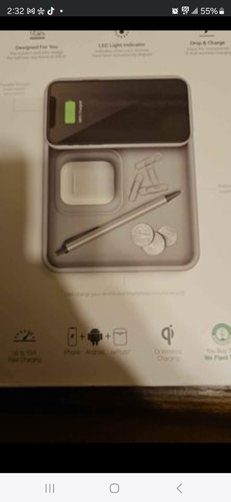 Fast Wireless Charging Pad TRAY PIVOT in Sleek Gray-image