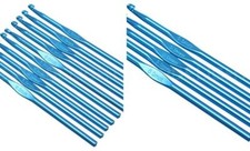 10 Pack -  Size J (Size 10) Aluminum Crochet Hooks - 6" Length - 6mm Diameter