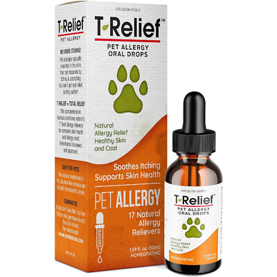 T-Relief Pet Allergy Oral Drops,Allergy Relief Healthy Skin & Coat,1.69FlOz
