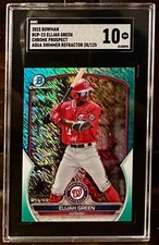ELIJAH GREEN 2023 Bowman Chrome Prospect /125 AQUA SHIMMER REFRACTOR SGC 10 GEM