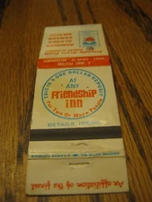 Vintage Friendship INNS International Coast to Coast America empty matchbook