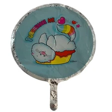 17.5 Inch Rainbow kitty cat Purrrsuade Me Lo Bianco vintage 1983 mylar balloon