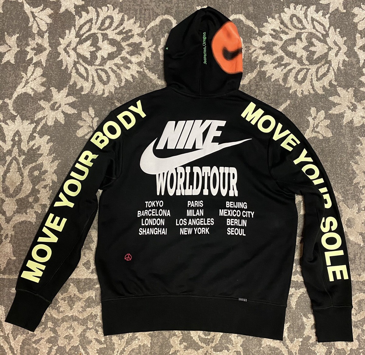 Nike Sportswear World Tour Pullover Hoodie Black White Mens Sz Small  DA0931-010 | eBay