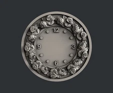 3d STL models for CNC, Artcam, Aspire, relief Clock Roses