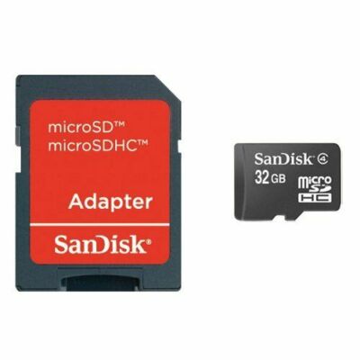 SanDisk microSDHC 32GB Memory Card with MicroSD to SD Adapter, SDSDQM-032G-B35A