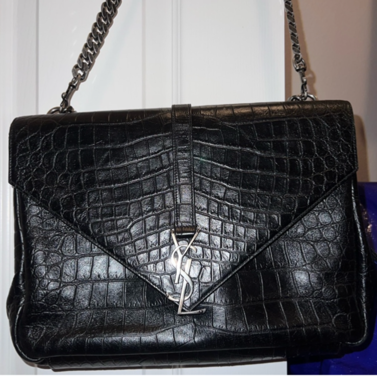 YSL Medium Black Leather Shoulder Bag Luxury Designer Collection
