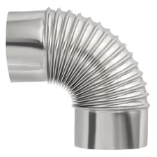 90 Degree Stove Pipe, 1Pcs 4 Inch Elbow Stainless Steel Chimney Flue Extension