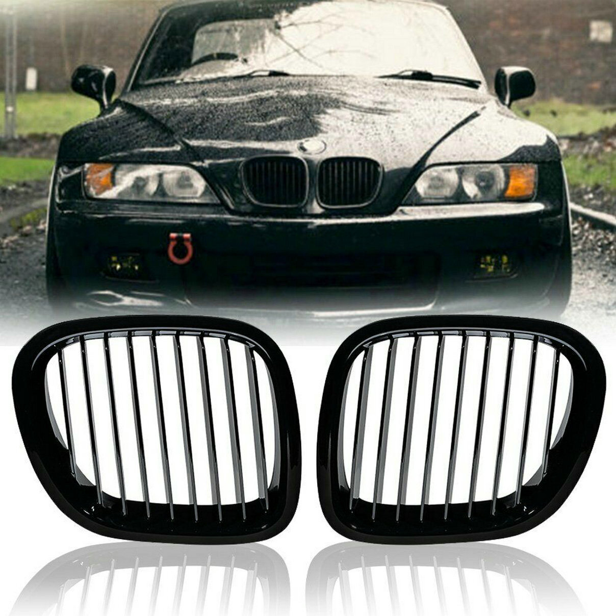 For BMW Z3 95-02 Glossy Black Front Bumper Kidney Grill Grille Coupe ...