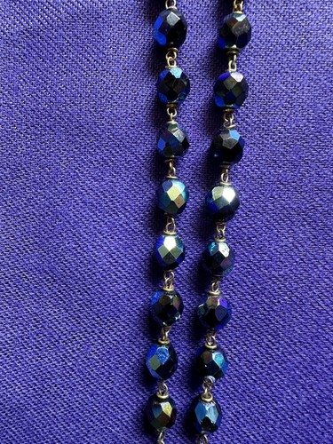 Vintage Aurora Borealis “AB” Crystal Rosary - Made in Italy - Picture 6 of 14