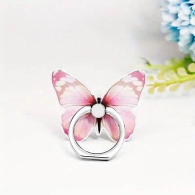 360° Rotating Butterfly Phone Ring Stand Holder Metal Finger Kickstand Knob Loop