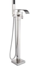 Stainless Steel Bathroom Tub Filler Faucet; Floor Mounted Bathtub Shower Faucet