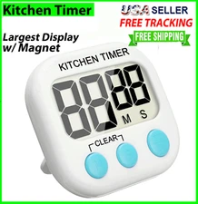 Kitchen Timer Digital Large Magnet Cooking LCD Alarm Loud Count Down Clear 99min