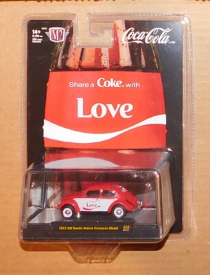 2025 M2 Machines - Coca-Cola - 1953 VW Beetle Deluxe European Model - ''Love'' A58