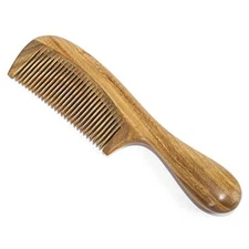 Green Sandalwood Peach Wood Comb – Anti-Static Pocket Hair & Beard Comb