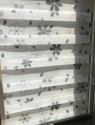 Klemmträger Doppelrollo mit Blumen für Senkrechtfenster-Original sun collection 