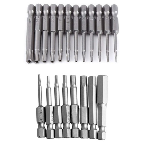 Security Torx Bit Set + Hex Key Allen Bit Set - For Power Drill & Impact Driver - Afbeelding 1 van 6