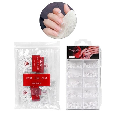 Shaped French Short Tips 100 Pcs White Acrylic Extensions