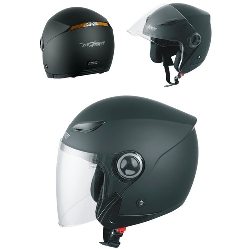 Jet Casco Moto Quad ECE 22 Visera larga Pantalla Negro Mate