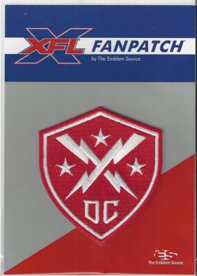 XFL DC Defenders Jersey Patch Official Logo Pkg 2 1/2'' x 3'' Iron Or Sew On