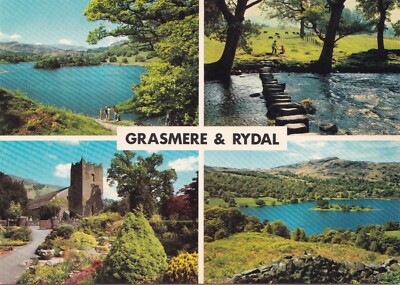 Postcard - Grasmere & Rydal - 4 Views