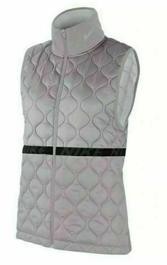 Nike Womens Aerolayer Insulated Hybrid Quilted Gray Running Vest