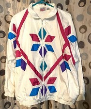 Vintage Rock Creek Casuals Jogging Jacket White Pink XL 80s 90s