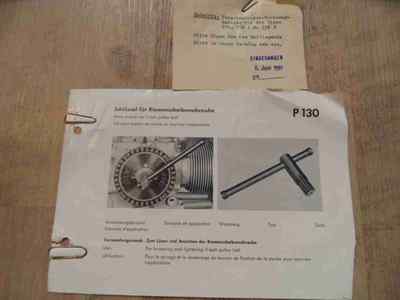 Porsche Special Tool Catalogue 356, 356 A and 356 B Supplement Sheet 1961 SR617