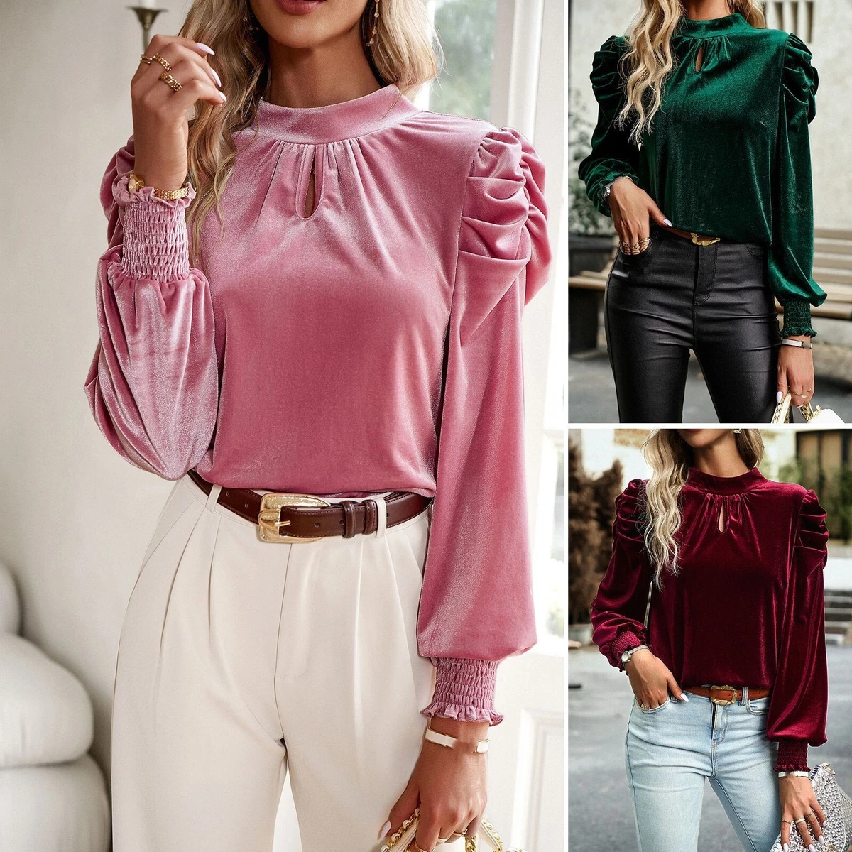 Womens pink best sale dressy blouses