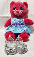 Build A Bear plush birthday cat 16" with dress and shoes