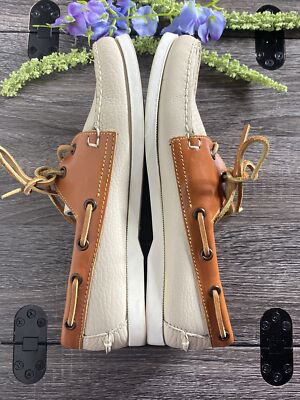 Dooney & Bourke Two-Tone Leather Loafers Dooney & Bourke AWL 2 Tone Leather Loafers Boat Shoes Tan  main image 4