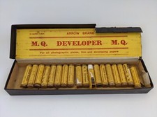 Vintage Arrow Brand M.Q. Developer. 18 Glass Tubes And Original Display Box.