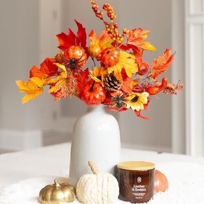  3 PCS Fall Floral Picks, Artificial 3 Pcs Fall Maple Leaf Picks With Sunflower